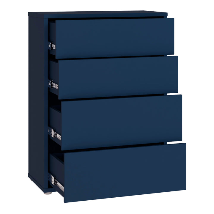 Alice Springs 4 Drawer Chest with Push-to-Open Drawers in Night Blue