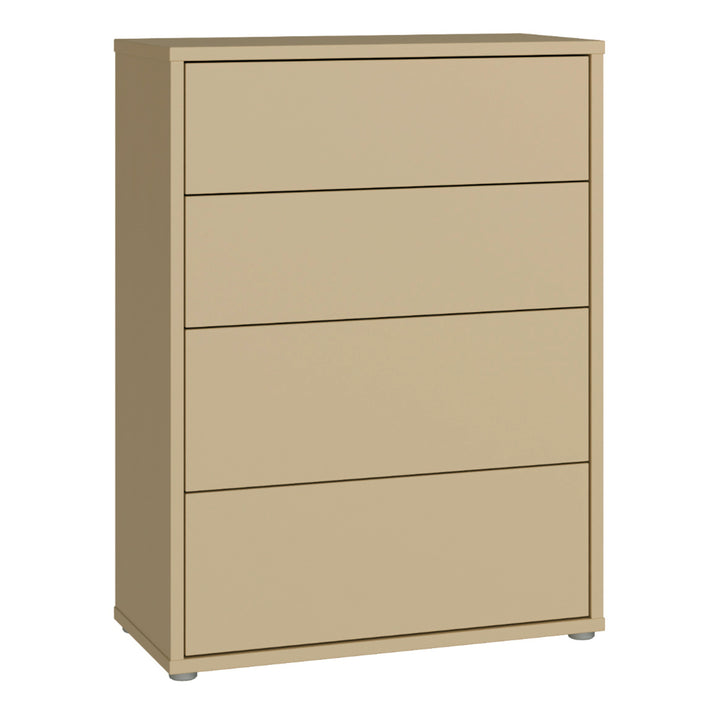 Alice Springs 4 Drawer Chest with Push-to-Open Drawers in Butter Yellow