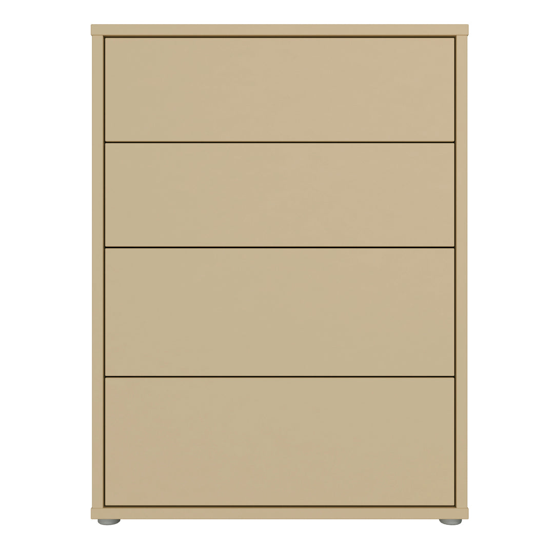 Alice Springs 4 Drawer Chest with Push-to-Open Drawers in Butter Yellow