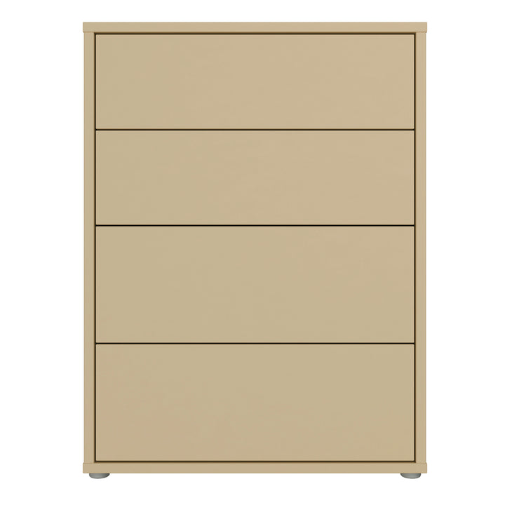 Alice Springs 4 Drawer Chest with Push-to-Open Drawers in Butter Yellow