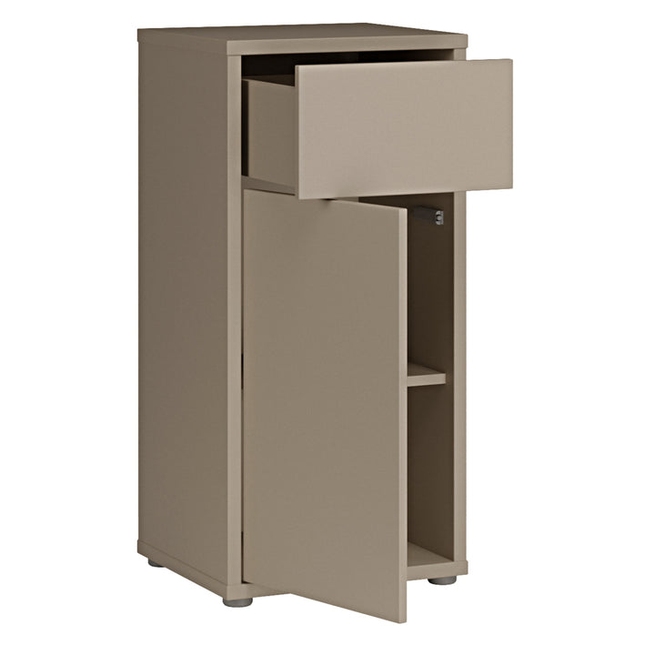 Alice Springs Low Bathroom Storage Cabinet with 1 Door Push-to-Open & 1 Drawer Push-to-Open in Taupe