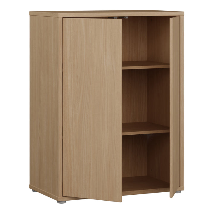 Alice Springs 2 Door Cupboard with Push-to-Open Doors in Elegancia Oak