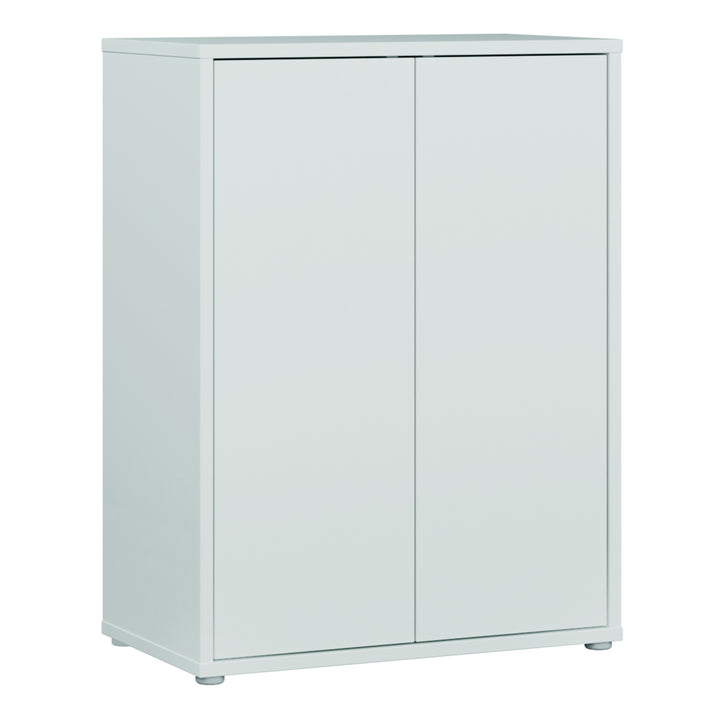 Alice Springs 2 Door Cupboard with Push-to-Open Doors in Light Grey