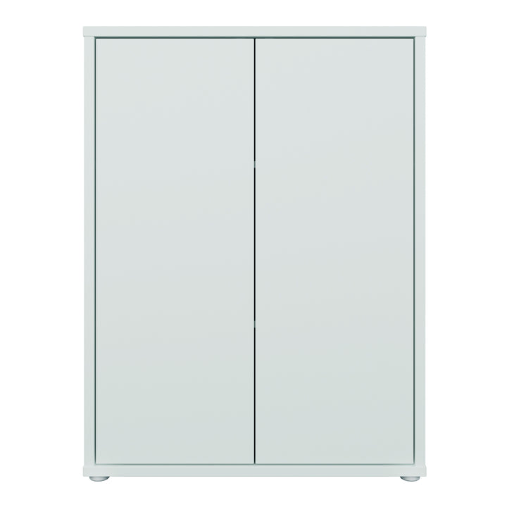 Alice Springs 2 Door Cupboard with Push-to-Open Doors in Light Grey