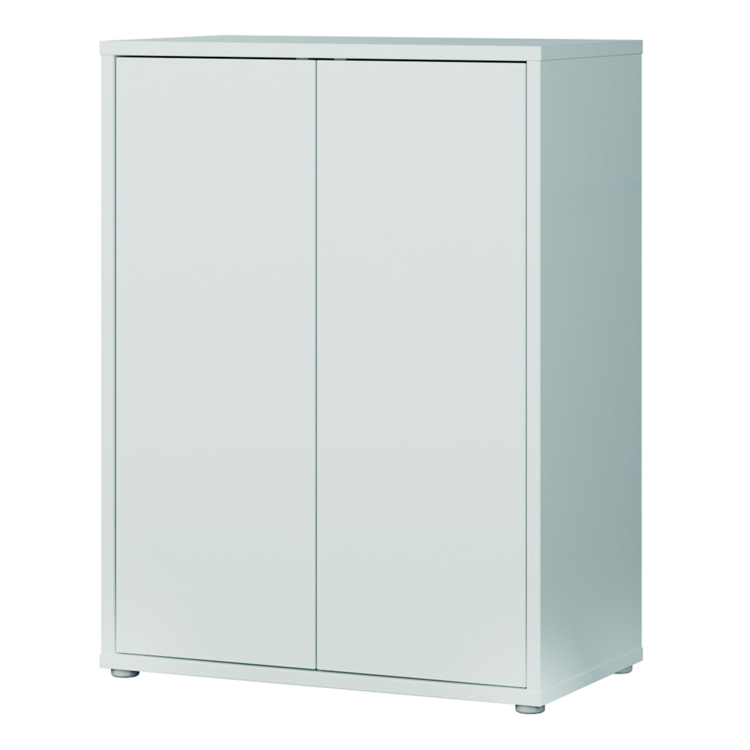Alice Springs 2 Door Cupboard with Push-to-Open Doors in Light Grey