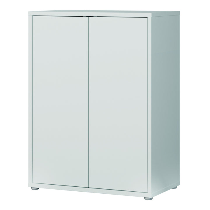 Alice Springs 2 Door Cupboard with Push-to-Open Doors in Light Grey