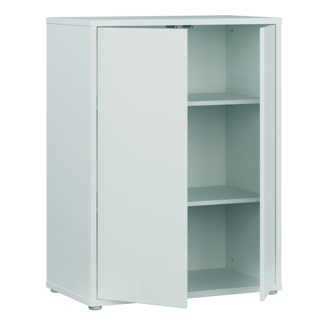 Alice Springs 2 Door Cupboard with Push-to-Open Doors in Light Grey