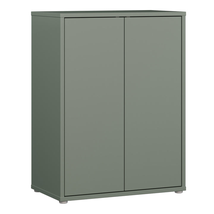 Alice Springs 2 Door Cupboard with Push-to-Open Doors in Sage Green