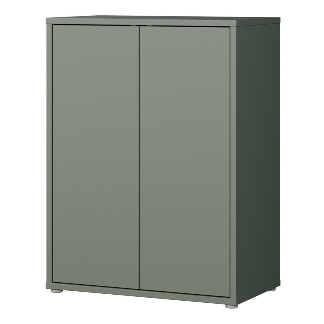 Alice Springs 2 Door Cupboard with Push-to-Open Doors in Sage Green