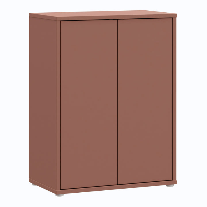 Alice Springs 2 Door Cupboard with Push-to-Open Doors in Terracotta