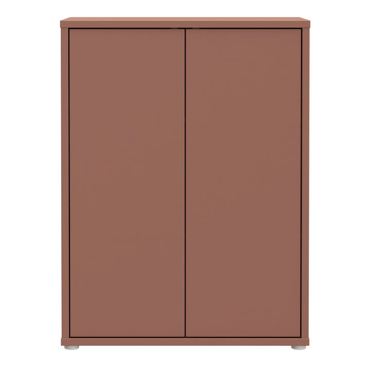 Alice Springs 2 Door Cupboard with Push-to-Open Doors in Terracotta