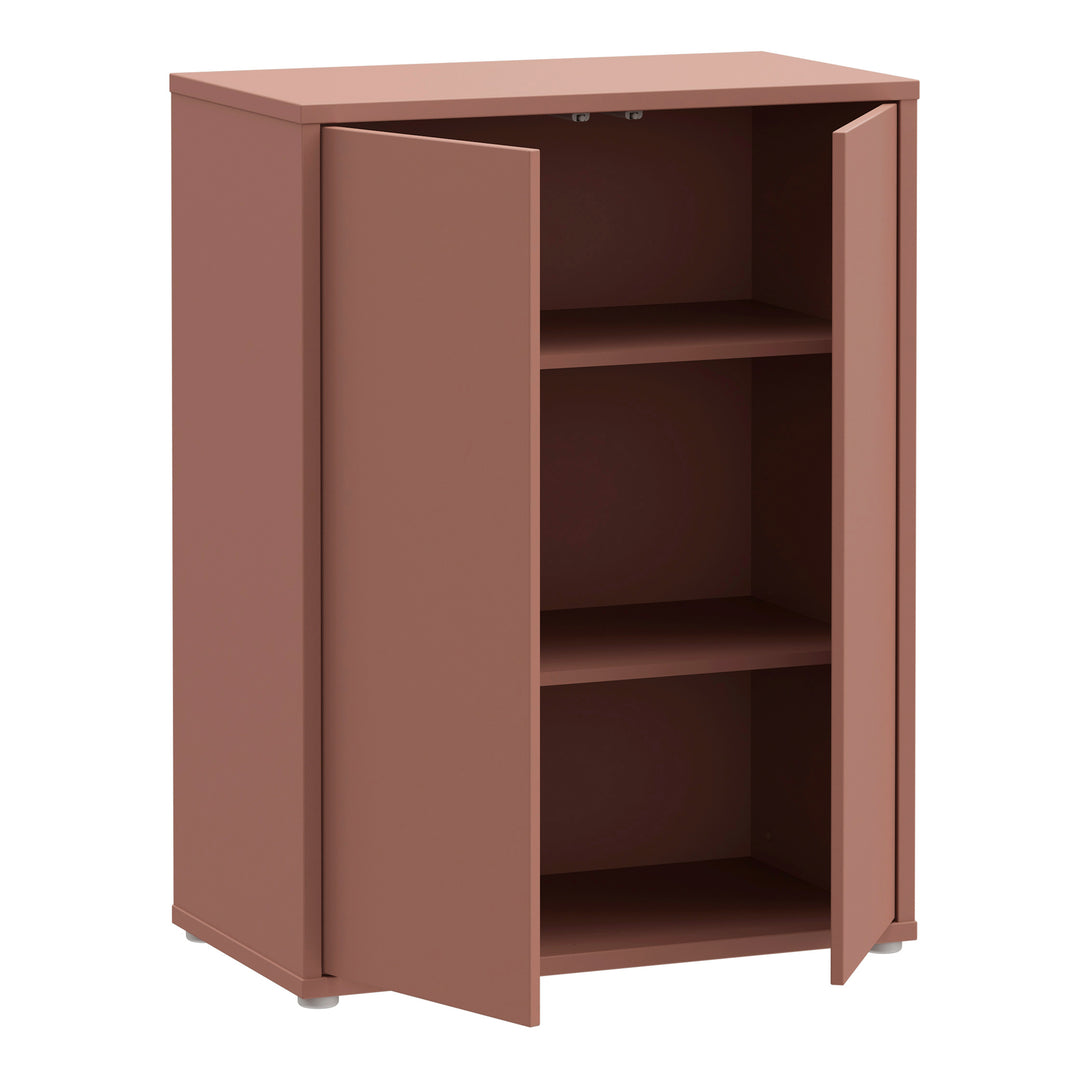 Alice Springs 2 Door Cupboard with Push-to-Open Doors in Terracotta