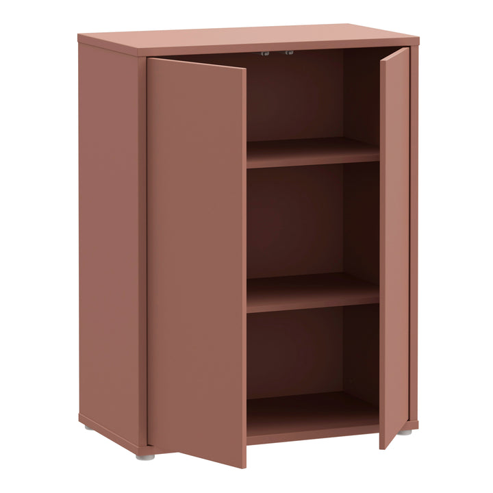 Alice Springs 2 Door Cupboard with Push-to-Open Doors in Terracotta