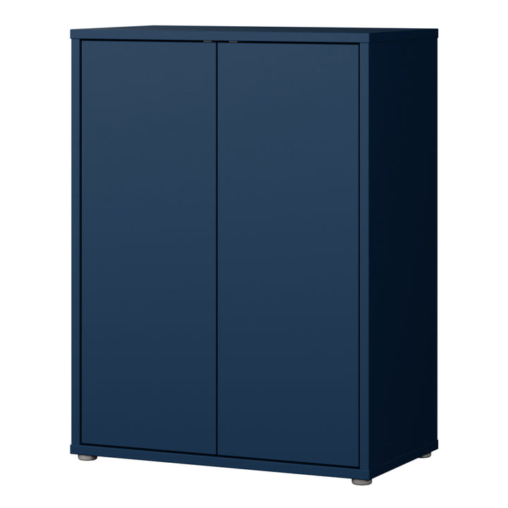 Alice Springs 2 Door Cupboard with Push-to-Open Doors in Night Blue