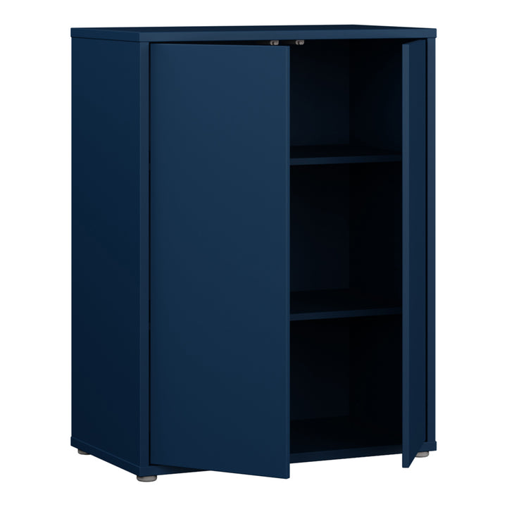 Alice Springs 2 Door Cupboard with Push-to-Open Doors in Night Blue