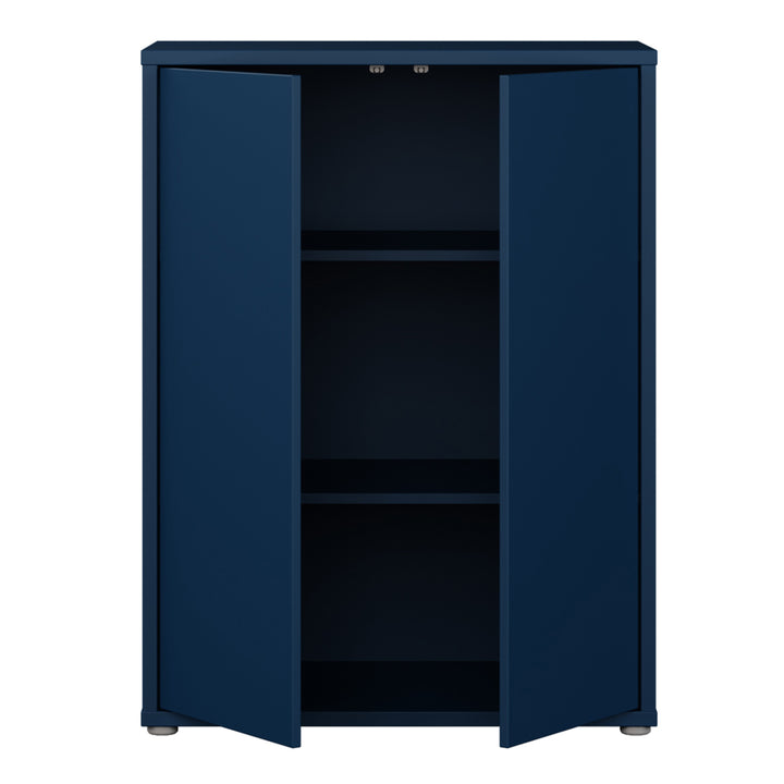 Alice Springs 2 Door Cupboard with Push-to-Open Doors in Night Blue