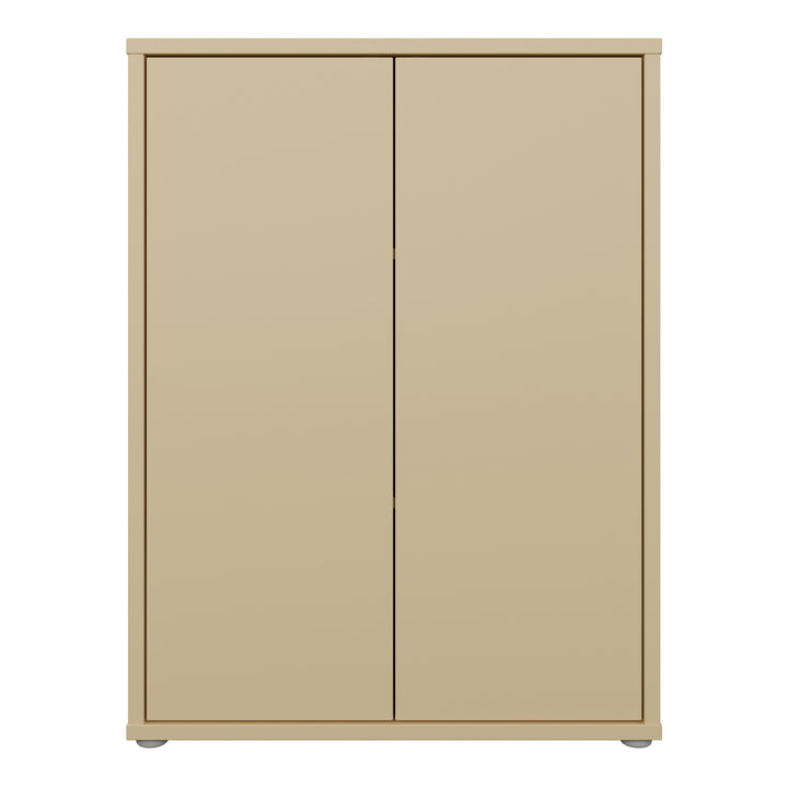 Alice Springs 2 Door Cupboard with Push-to-Open Doors in Butter Yellow
