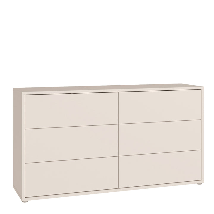 Alice Springs 6 Drawer Wide Chest with Push-to-Open Drawers in Sand