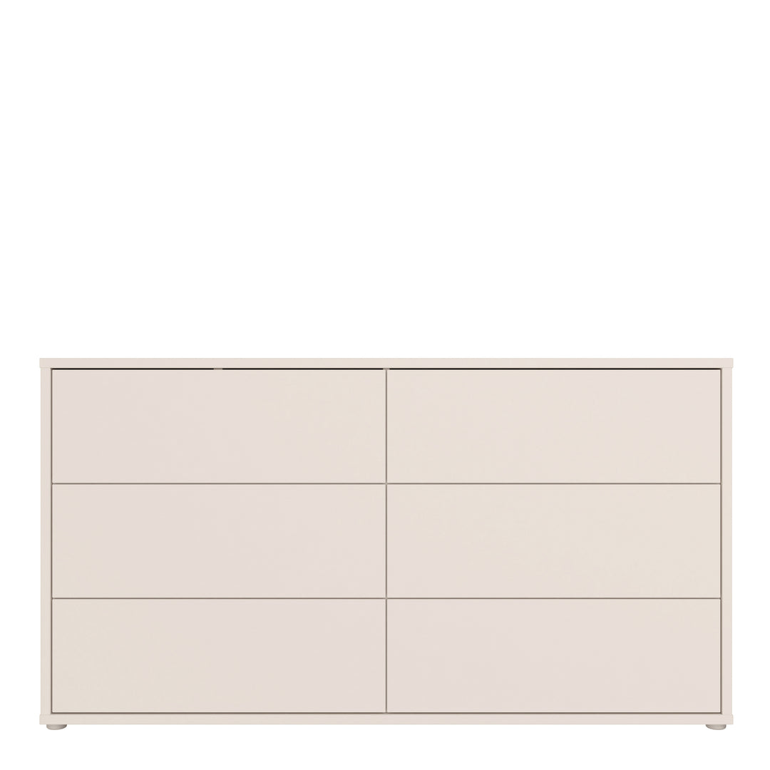 Alice Springs 6 Drawer Wide Chest with Push-to-Open Drawers in Sand