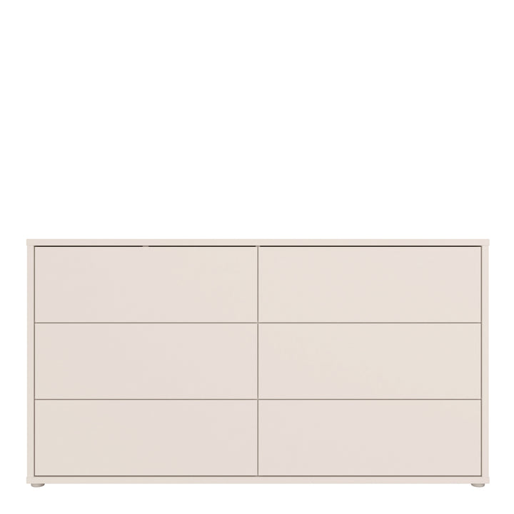 Alice Springs 6 Drawer Wide Chest with Push-to-Open Drawers in Sand