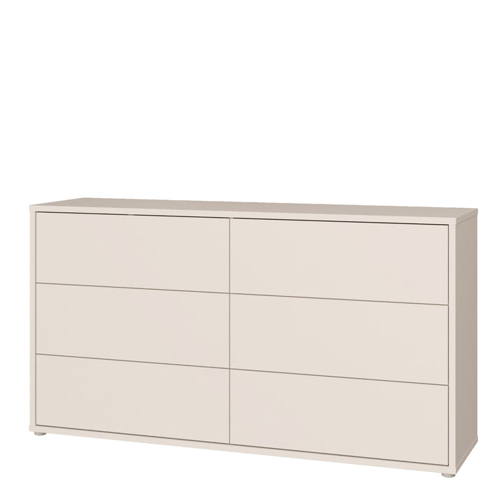Alice Springs 6 Drawer Wide Chest with Push-to-Open Drawers in Sand