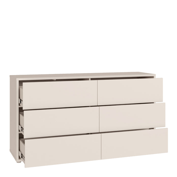 Alice Springs 6 Drawer Wide Chest with Push-to-Open Drawers in Sand