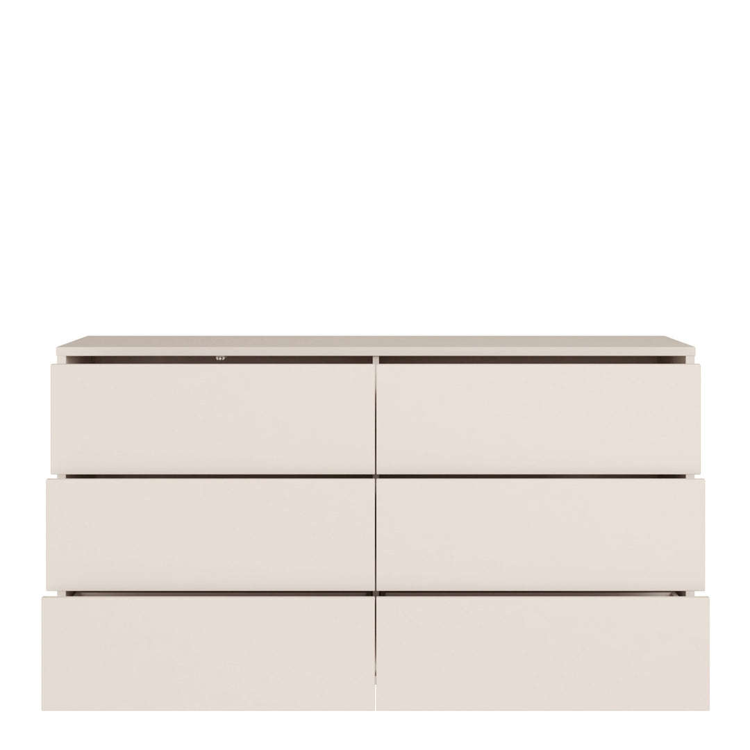 Alice Springs 6 Drawer Wide Chest with Push-to-Open Drawers in Sand
