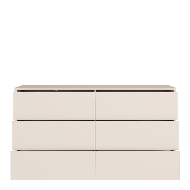 Alice Springs 6 Drawer Wide Chest with Push-to-Open Drawers in Sand