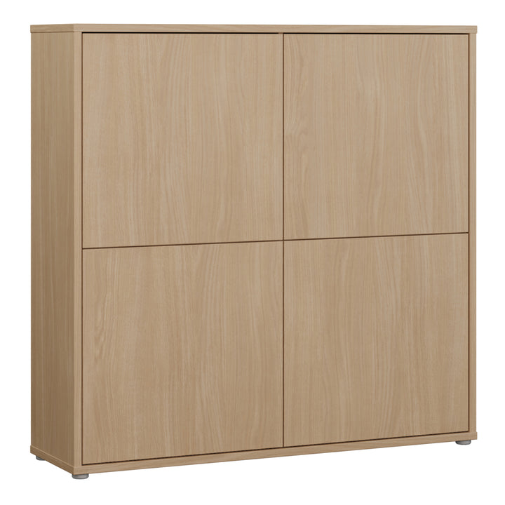 Alice Springs 4 Door Large Storage Cabinet with Push-to-Open Doors in Elegancia Oak