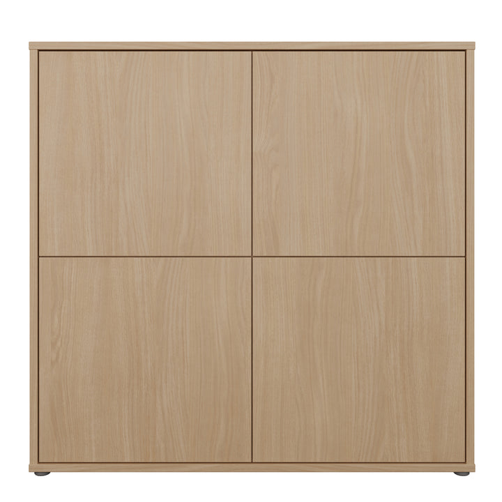 Alice Springs 4 Door Large Storage Cabinet with Push-to-Open Doors in Elegancia Oak
