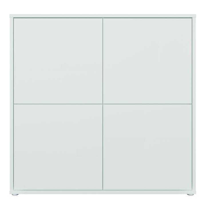 Alice Springs 4 Door Large Storage Cabinet with Push-to-Open Doors in Light Grey