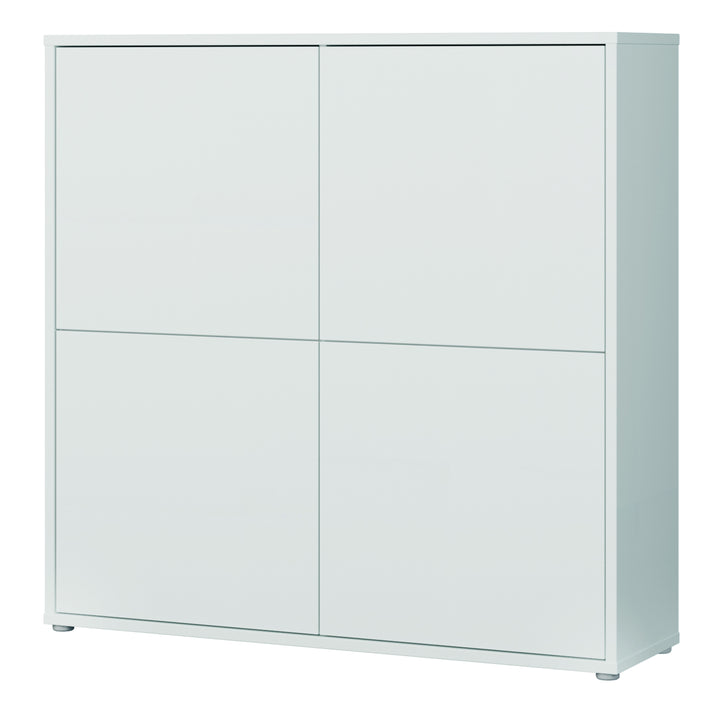 Alice Springs 4 Door Large Storage Cabinet with Push-to-Open Doors in Light Grey