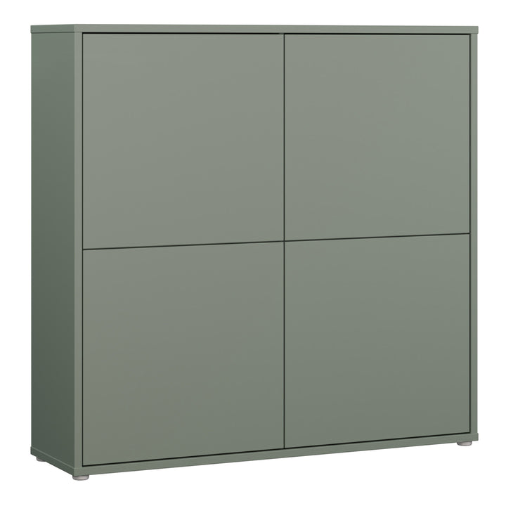 Alice Springs 4 Door Large Storage Cabinet with Push-to-Open Doors in Sage Green