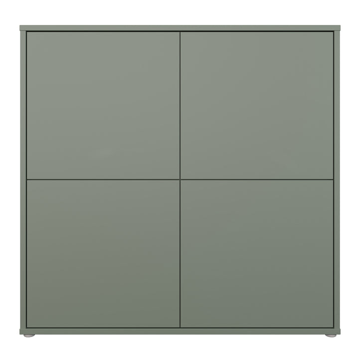 Alice Springs 4 Door Large Storage Cabinet with Push-to-Open Doors in Sage Green