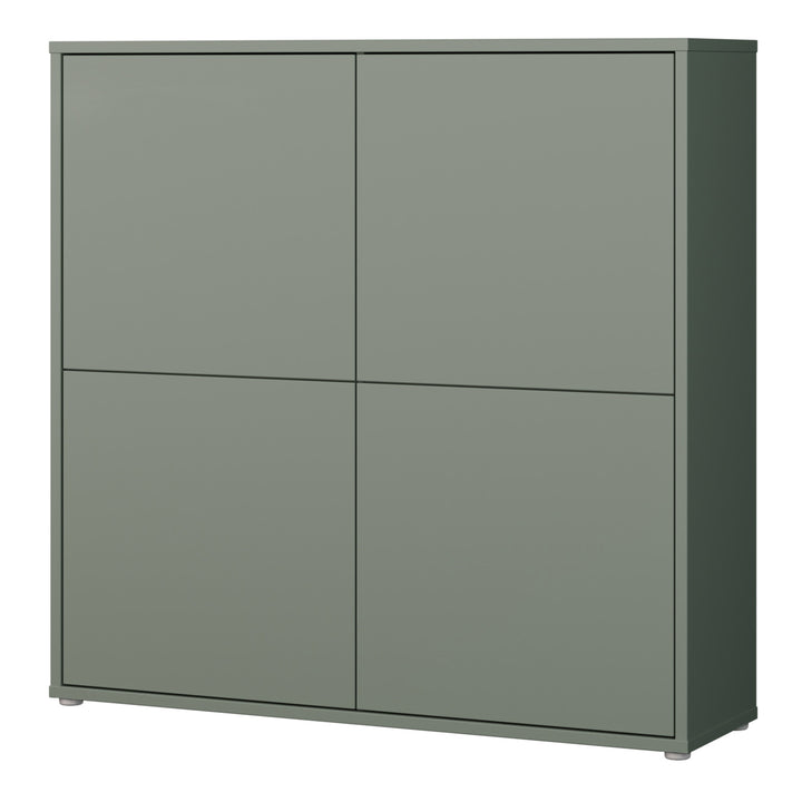 Alice Springs 4 Door Large Storage Cabinet with Push-to-Open Doors in Sage Green