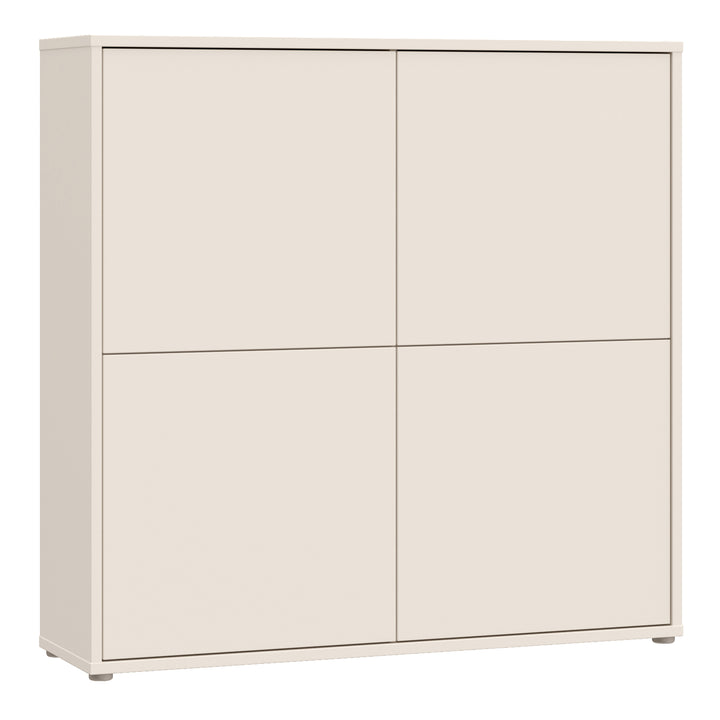 Alice Springs 4 Door Large Storage Cabinet with Push-to-Open Doors in Sand