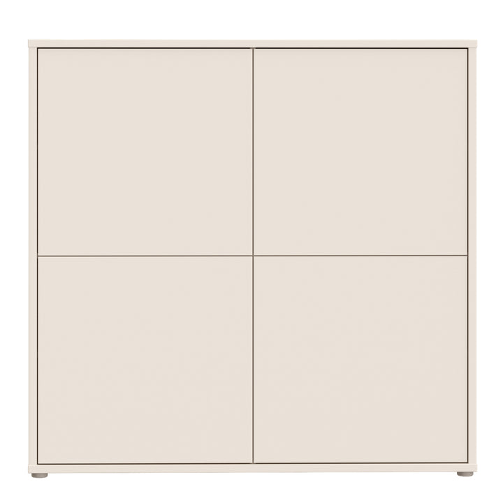 Alice Springs 4 Door Large Storage Cabinet with Push-to-Open Doors in Sand