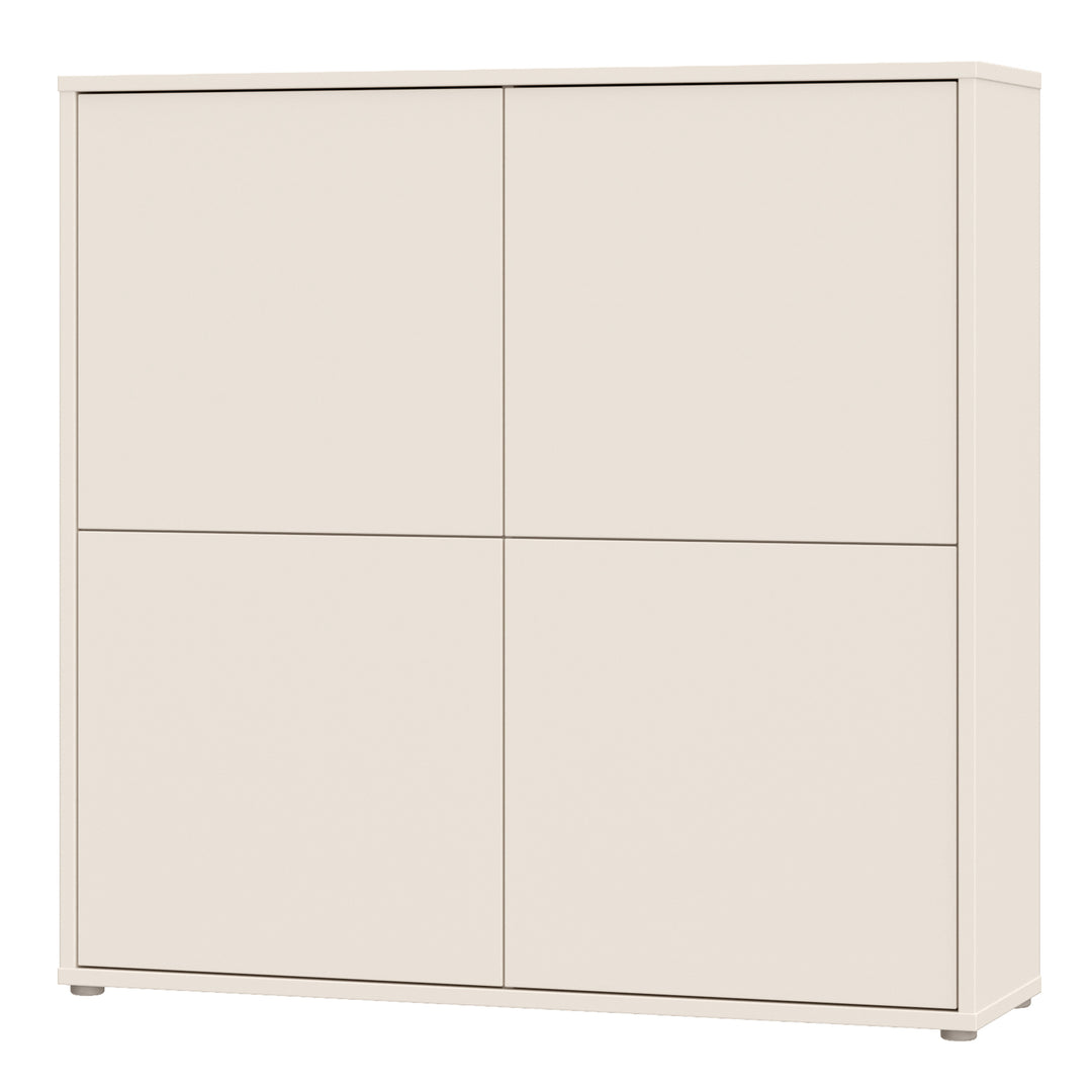 Alice Springs 4 Door Large Storage Cabinet with Push-to-Open Doors in Sand