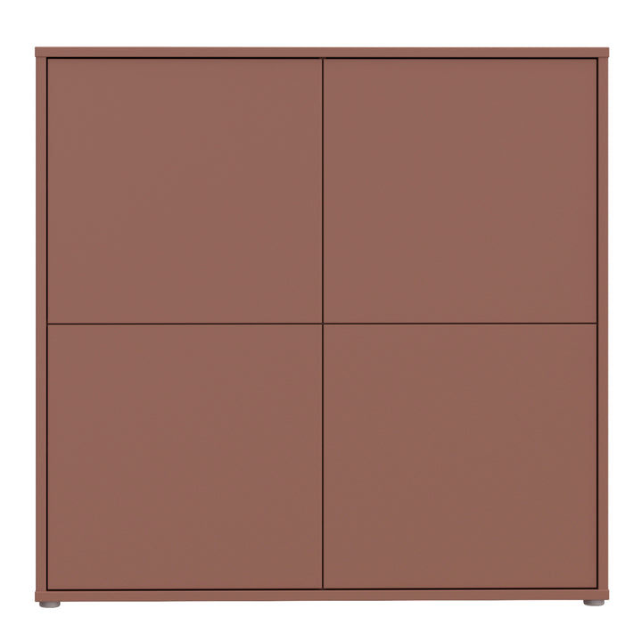 Alice Springs 4 Door Large Storage Cabinet with Push-to-Open Doors in Terracotta