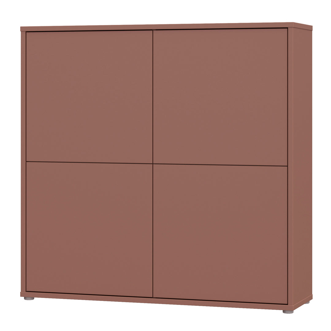 Alice Springs 4 Door Large Storage Cabinet with Push-to-Open Doors in Terracotta