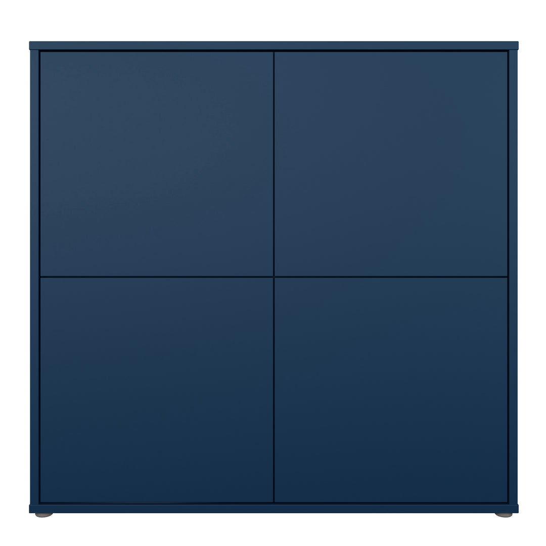 Alice Springs 4 Door Large Storage Cabinet with Push-to-Open Doors in Night Blue