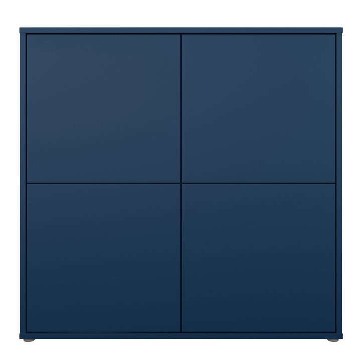 Alice Springs 4 Door Large Storage Cabinet with Push-to-Open Doors in Night Blue