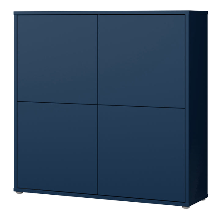 Alice Springs 4 Door Large Storage Cabinet with Push-to-Open Doors in Night Blue
