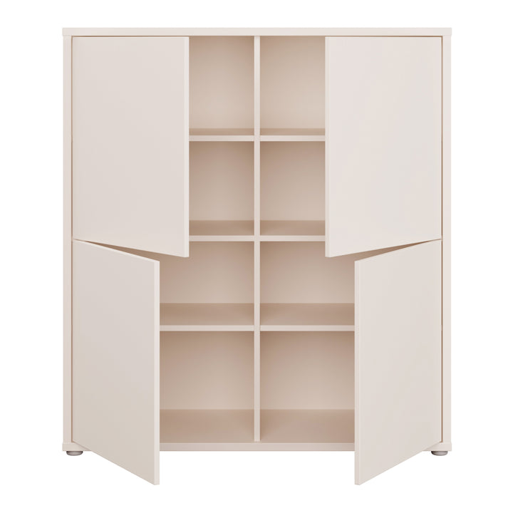 Alice Springs 4 Door Storage Cabinet with Push-to-Open Doors in Sand