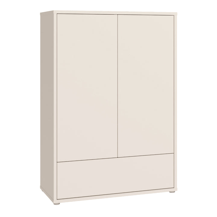 Alice Springs 2 Door Low Wardrobe with Push-to-Open Doors and Drawer in Sand