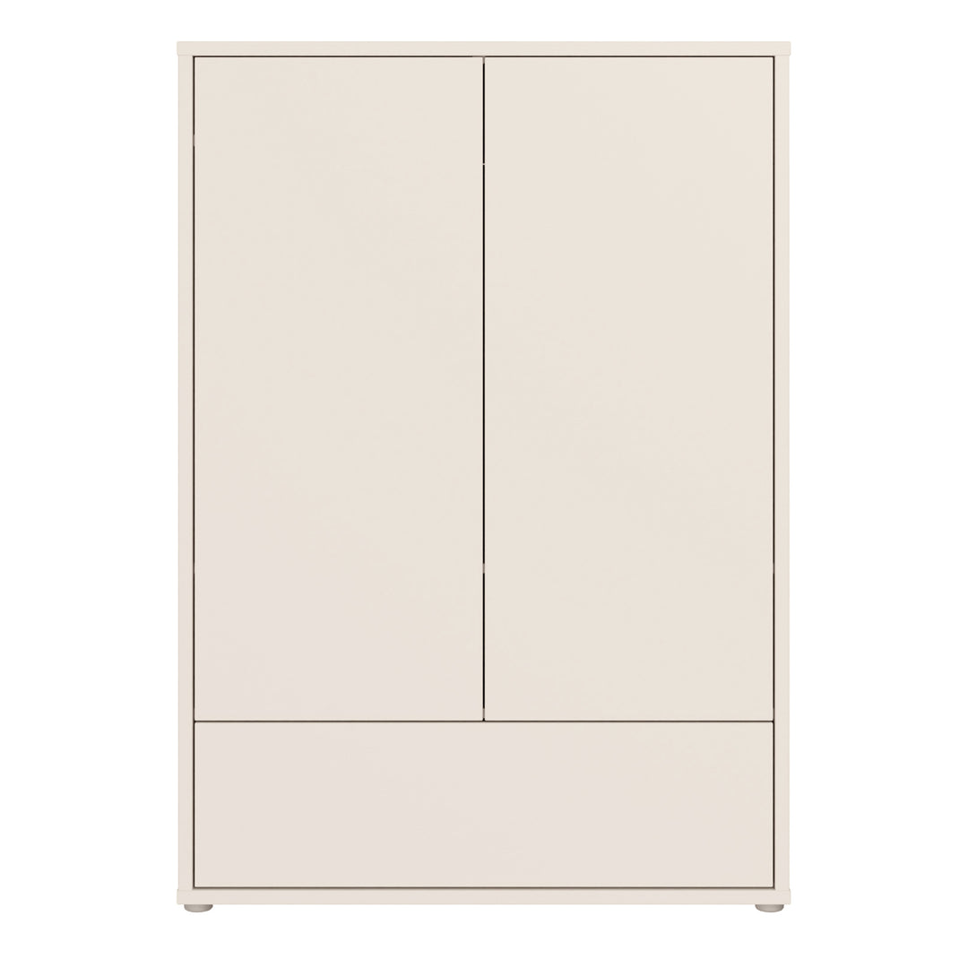 Alice Springs 2 Door Low Wardrobe with Push-to-Open Doors and Drawer in Sand