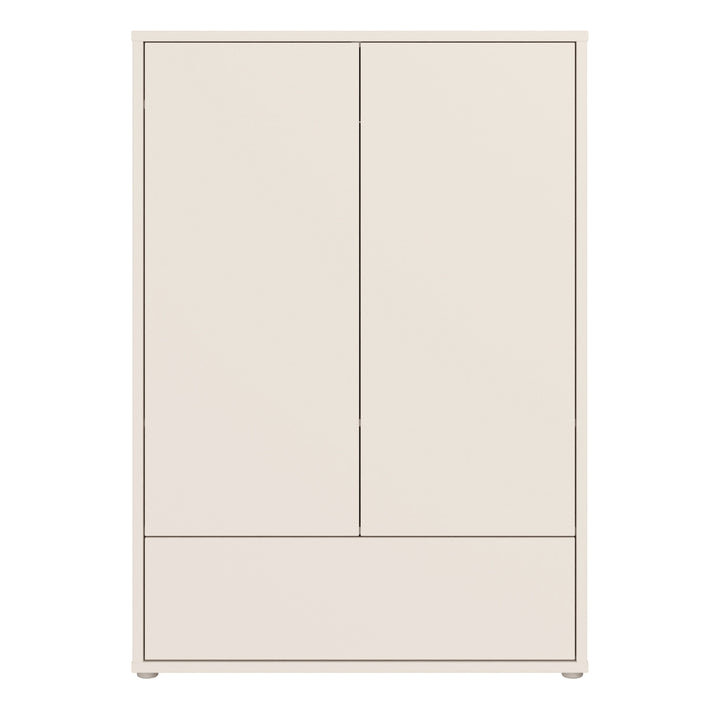 Alice Springs 2 Door Low Wardrobe with Push-to-Open Doors and Drawer in Sand