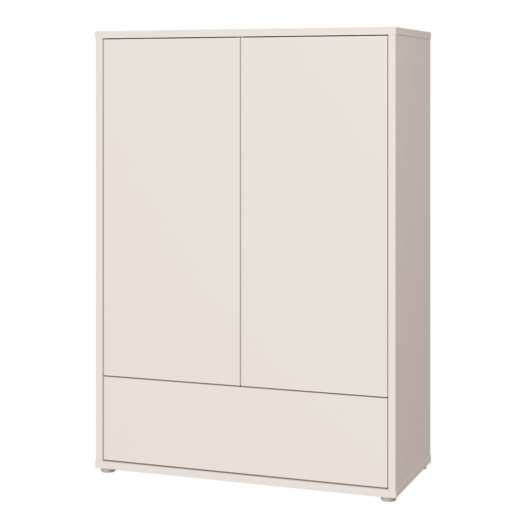 Alice Springs 2 Door Low Wardrobe with Push-to-Open Doors and Drawer in Sand