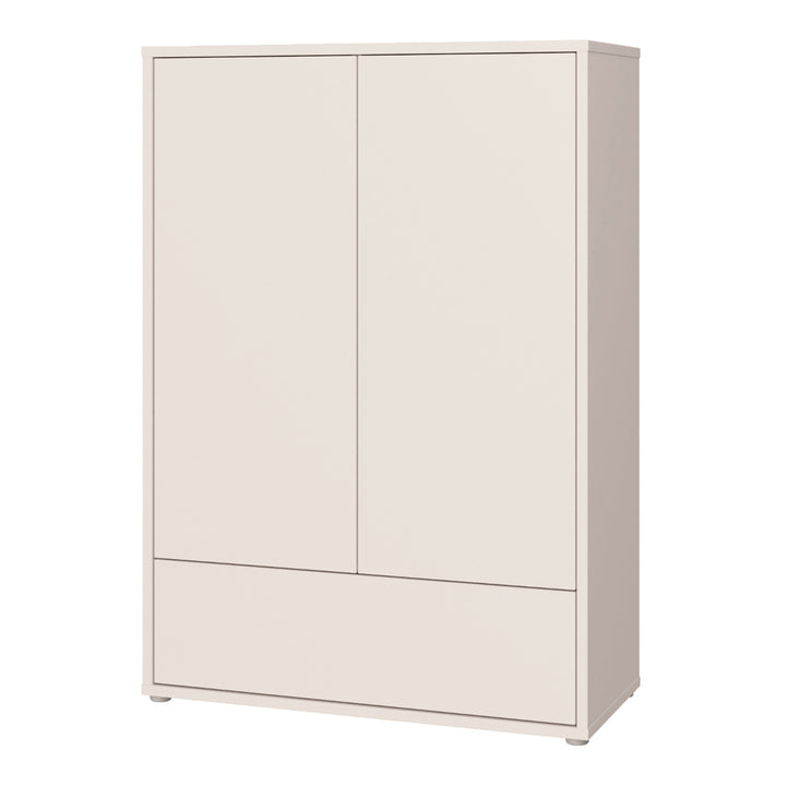 Alice Springs 2 Door Low Wardrobe with Push-to-Open Doors and Drawer in Sand