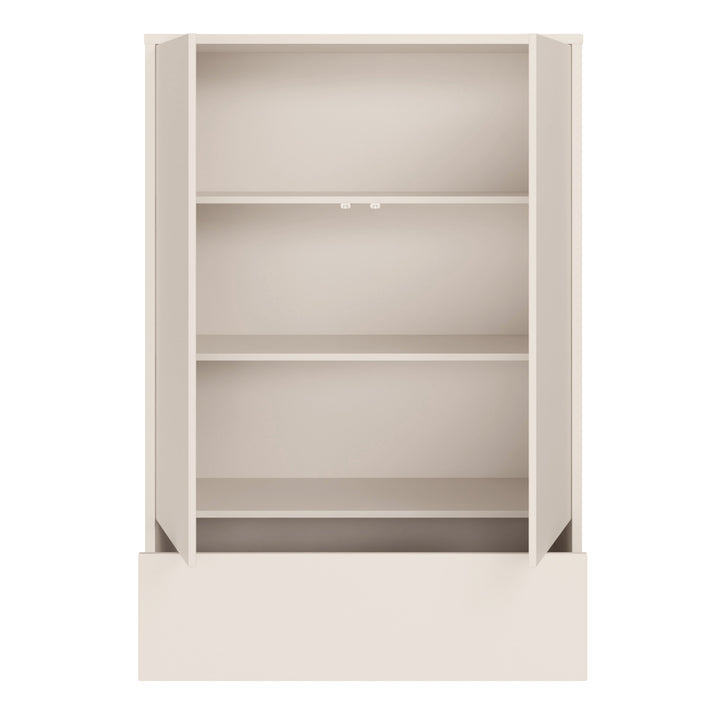 Alice Springs 2 Door Low Wardrobe with Push-to-Open Doors and Drawer in Sand